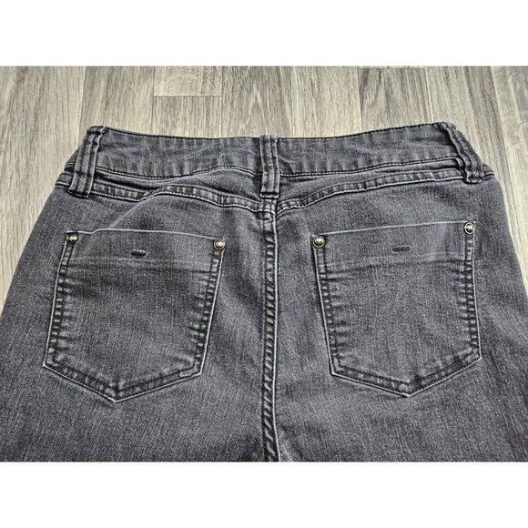 ELLE Jeans Womens 6R Charcoal Gray Skinny Stretch Denim Mid Rise 5-Pocket - Picture 3 of 12